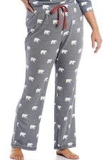 PJ Salvage Women's Plus Size 3X Stretch Knit Lounge Pants $68 GREY BEAR WITH ME