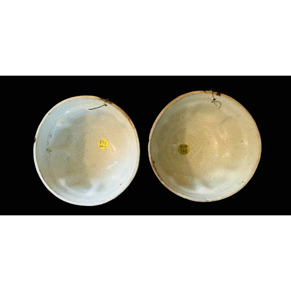 Juego de 2 moldes pintados a mano vintage ABC Bassano Italia decoración de pared Foto 4 de 4