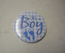 It's A Boy Birth Announcement Button Pin, 2" x 2", New, Pin Back