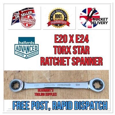 E20 x E24 Halfords Advanced Torx Star Double Ended Ratchet Spanner *FREE POST*