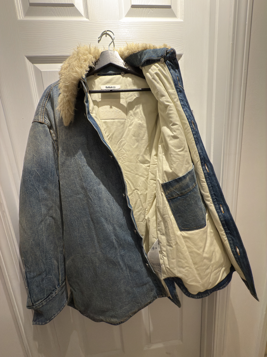 MM6/46/Cotton/BLU/Plain/S52AM0263/PADDED DENIM JACKET Maison