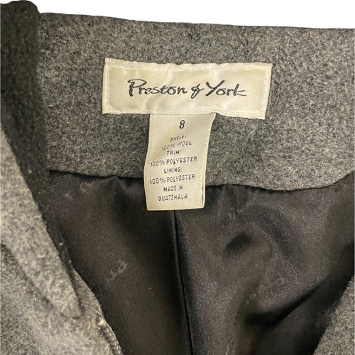 Abrigo de lana Preston & York para mujer 8 gris cremallera completa chaqueta con capucha 100 % lana - Imagen 3 de 8