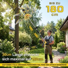 Motosega a batteria 2 in 1 pulsante alto telescopica manico lungo motosega a ramo con 2 batterie