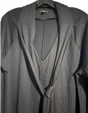 Talbots Black Wool Blend Long Dress with Collar Tie Size 1X