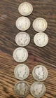 Barber Quarter lot 10 25c 1908,1909(2),1911(2),1912,1914(2),1916(2)