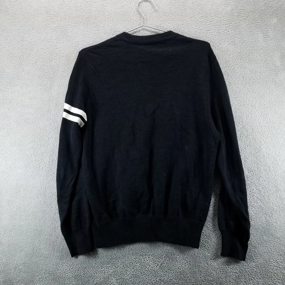 Suéter Ralph Lauren Rugby Para Hombres S Negro Cuello en V Calavera Tejido Manga Larga Y2K Foto 2 de 4