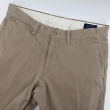 Polo Ralph Lauren Chino Pants Mens 32x30 Tan Khaki Slim Fit Cotton Twill Trouser