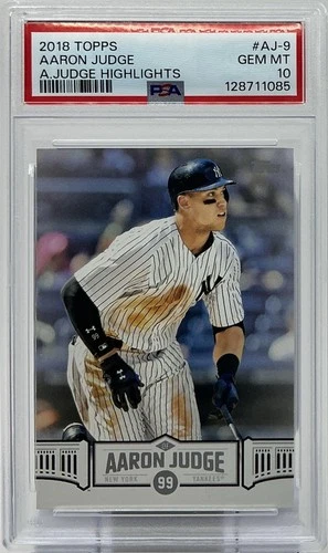 Aaron Judge PSA 10-2018 Topps Tribute Set Highlights -Yankees -Crushes 495 Ft HR