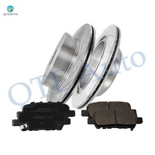 6P Rear 308mm Drilled Brake Rotors-Ceramic Brake Pad For 2015-2019 Infiniti Q70L