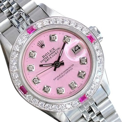 Rolex Datejust Stainless Steel Pink Diamond Dial & Bezel Jubilee 26mm Watch