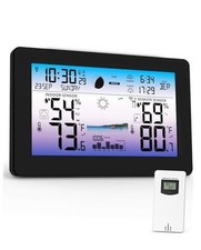 Weather Station Wireless Indoor Outdoor, Digital Thermometer with Black
