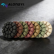 3" 75mm Resin Diamond Floor Polishing Pad 7pcs for Concrete Stone Wet Polishing