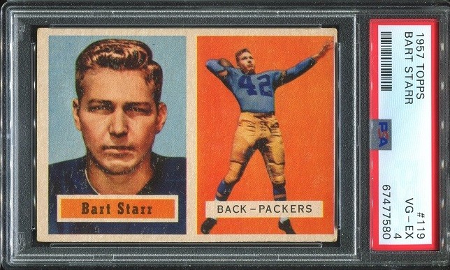 1957 Topps #119 Bart Starr RC PSA 4 Green Bay Packers HOF Univ. of Alabama
