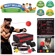 Boxing Reflex Ball Headband Set - Includes 4 Different Balls and 2 Adjustable...