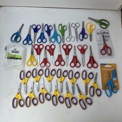 Lot 34 Children's / Kids Scissors Assorted Colors Blunt Rounded Tip & Hot Glue