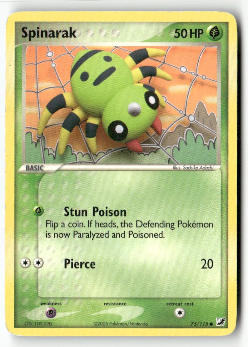 Spinarak 75/115 Common Unseen Forces Pokemon Moderately Played