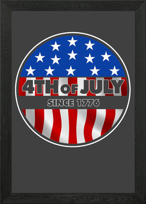 Gerahmtes Wandbild Poster Leinwanddruck Bild USA Flagge 4. Juli
