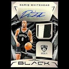 Dariq Whitehead 2023-24 Panini Black #RMA-DW RPA Rookie Patch Auto RC 28/49 Nets