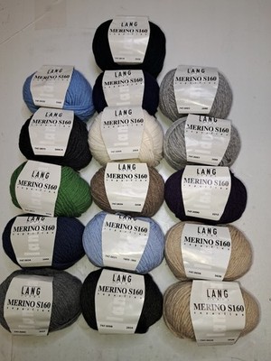 16 Knäuel Garn Lang Merino S160, 100% Merino Superfine S160