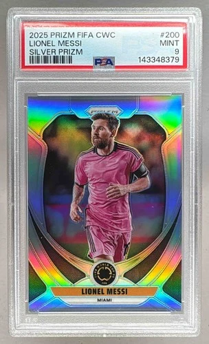 143348379 Lionel Messi 2025 Panini Prizm FIFA Club World Cup #200 Silver PSA 9