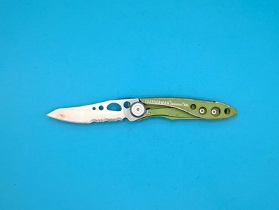 Leatherman Skeletool KBX Pocket Knife w/ Bottle Opener, GREEN! USED/FAIR