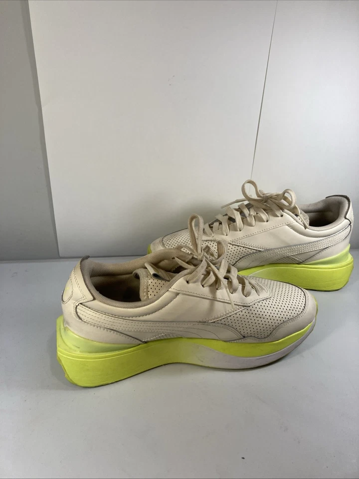 Tênis Puma Feminino Cruise Rider 381402-01 Bege/Amarelo Casual Tamanho 10 - Imagem 2 de 4