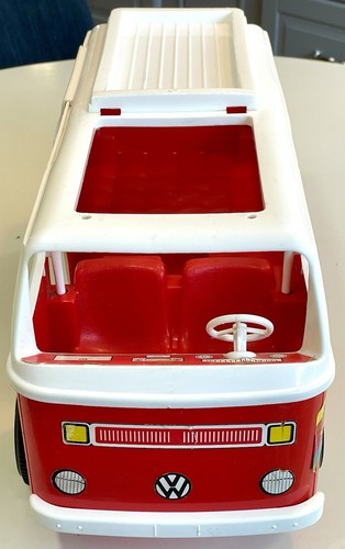 Barbie 1970s Volkswagen camper hippie van by Empire, red, white & floral VW - Picture 4 of 12