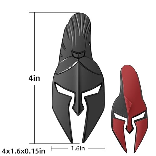 Spartan Gladiator Helmet Metal Car Emblem Badge 3D Design with Matt Black - Bild 3 von 6