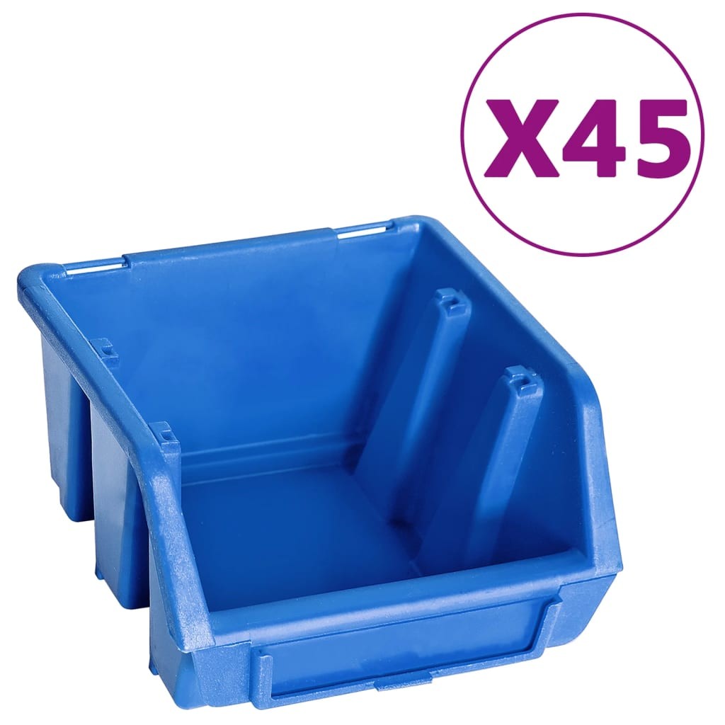 Wall Storage System 48 Bins Blu-Nero - Soluzione Salvaspazio Design - 1