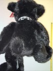 RUSS WELBY Black 16" Stuffed  Bear - Black/White Checkered Bow — photo 6