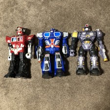 Hap-P-Kid Toy Robot Lot Of 3 14  Red Blue Grey Untested