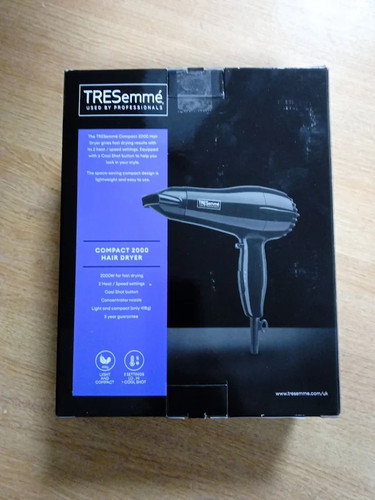 TRESemme Compact 2000W Haar DC Motor Trockner leicht & kompakt 2 Geschwindigkeiten schwarz