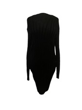 NWT Black Ribbed Stretchy Sweater Dress Mock Turtleneck And Now This Classic