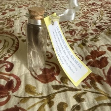 Feather and Clear Crystal Quartz Point Vial