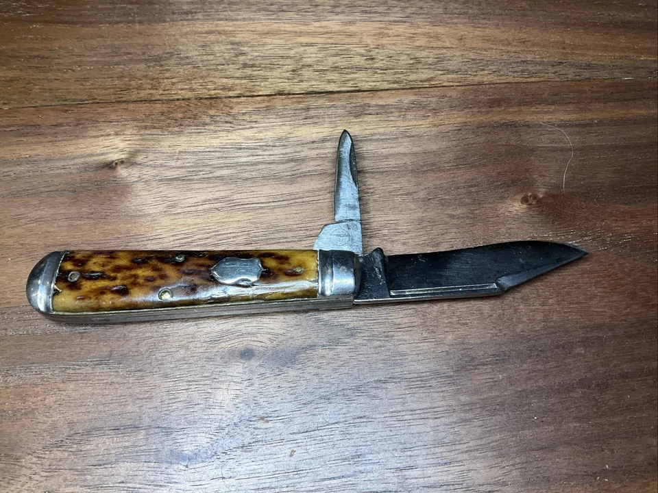 Navaja de Bolsillo Remington De Colección 2 Hojas Mango de Hueso EE. UU., R113 1924-1933 Foto 2 de 4