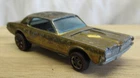 VINTAGE REDLINE HOT WHEELS 1968 GOLD CUSTOM COUGAR HK #6205