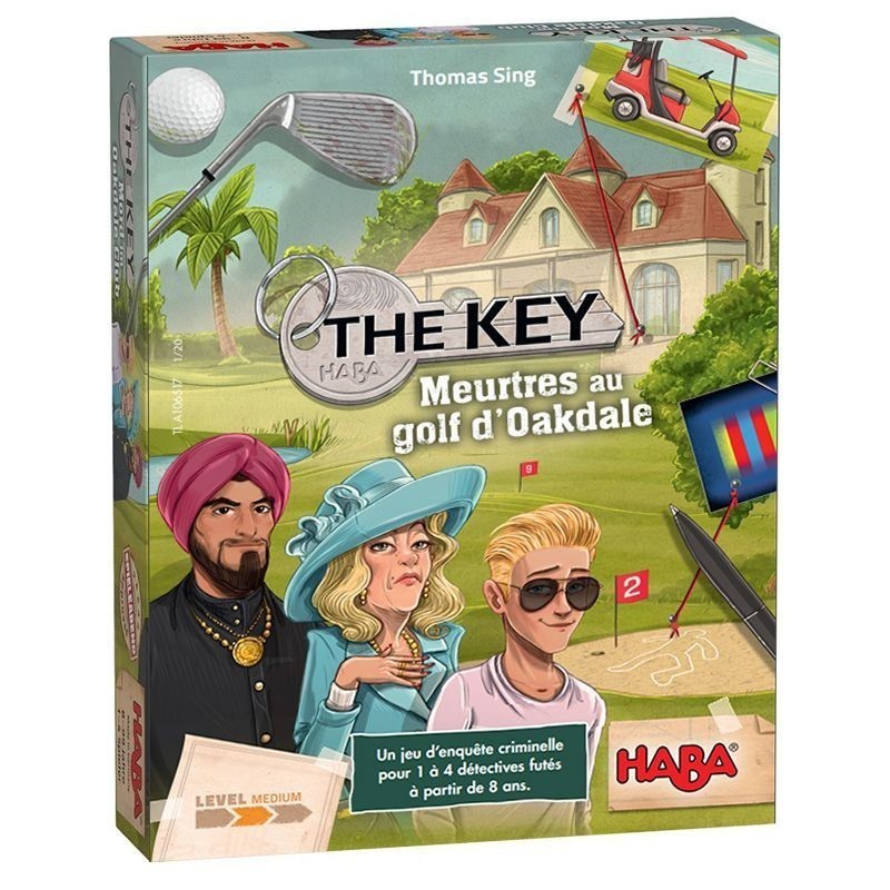 Jeu d'enquête The Key Meurtres au Golf d'Oakdale par Haba pour ados et adultes