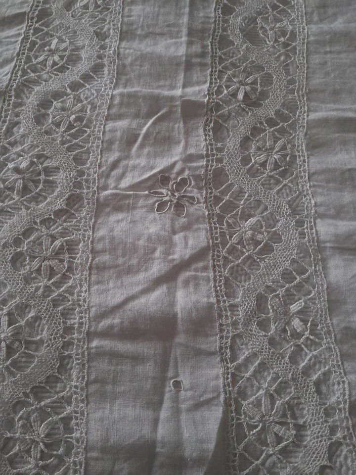 Ancien Jeté de lit 220x210 Fait Main - Photo 3/4