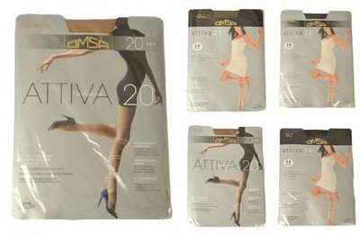 OMSA Women's 20 Denier Stretchy Resty Differentiated Compression Tights