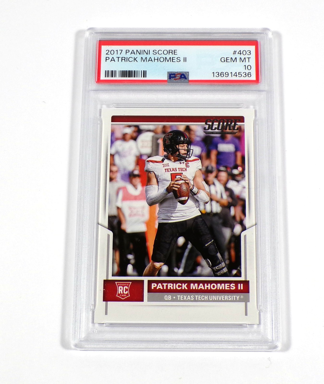 2017 Panini Score Patrick Mahomes II Rookie #403 Chiefs PSA 10