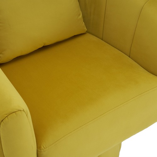360 Degree Swivel Accent Chair Velvet Upholstered Barrel Armchair Yellow for - Picture 10 of 12