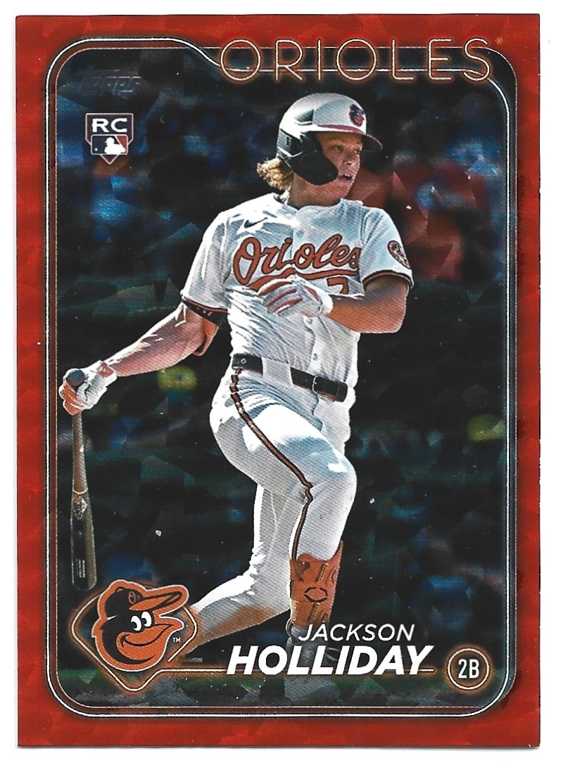 2024 Topps Update Series - Jackson Holliday #US50 Orange Crackle Foilboard /299