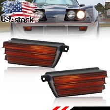 2x Amber Lens Front Bumper Parking Turn Signal Lights For 1975-1979 Corvette C3