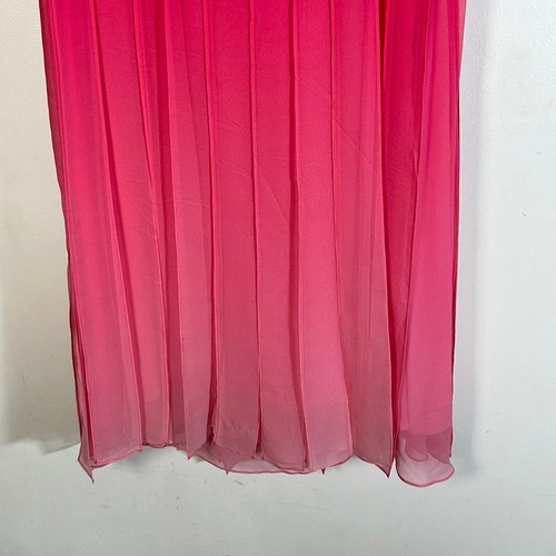 BCBG 100 % Seide ombre rosa transparent Mini trägerlos Korsett Kleid Rüschen Y2K - Bild 9 von 13