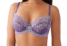 Wacoal Embrace Size 38 DDD Amethyst Lace Full Figure T-Shirt Underwire Bra 65191