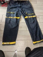 Vintage Marithe Francois Girbaud Blue Jeans Size 42 Yellow Shuttle Y2K Baggy 90s