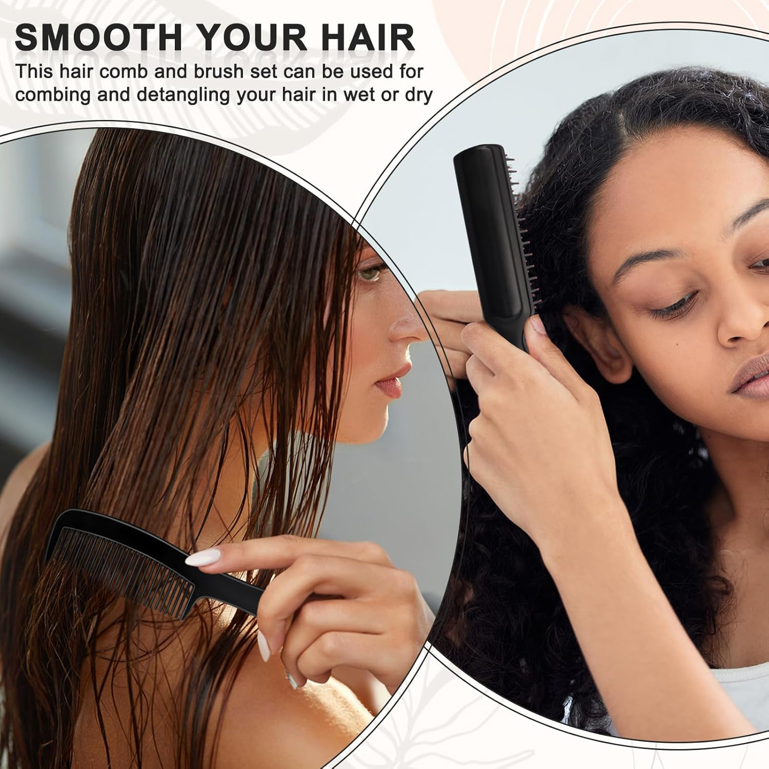 50 Pcs Bulk Hair Brushes Combs Set for Homeless Women, Individually Wrapped Deta