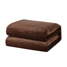 Brown Fleece Flannel Throw Blanket 50x60 Inch Lightweight Cozy Sofa