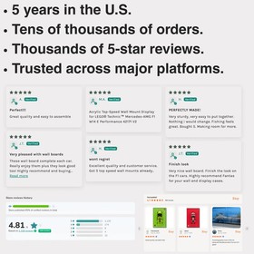 Classic Leather Wall Mount Display for LEGO&reg; Technic&trade; Mclaren Orange