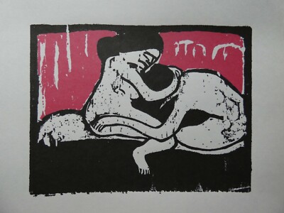 Erich Heckel (1883-1970) - lovers, woodcut 1909